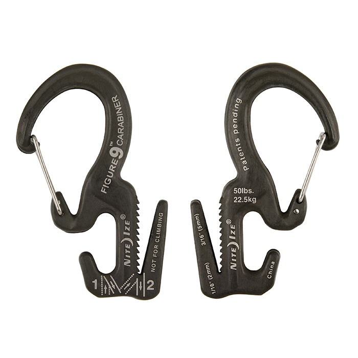 FIGURE 9 CARABINER ROPE TIGHTENER - SMALL - BLACK - Image 2