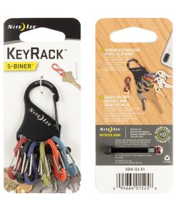 KEYRACK - S-BINER - BLACK STEEL BODY WITH 6 STRONG PLASTIC S-BINERS