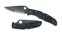 SPYDERCO ENDURA FRN BLACK HAND & BLADE PLN/SERR