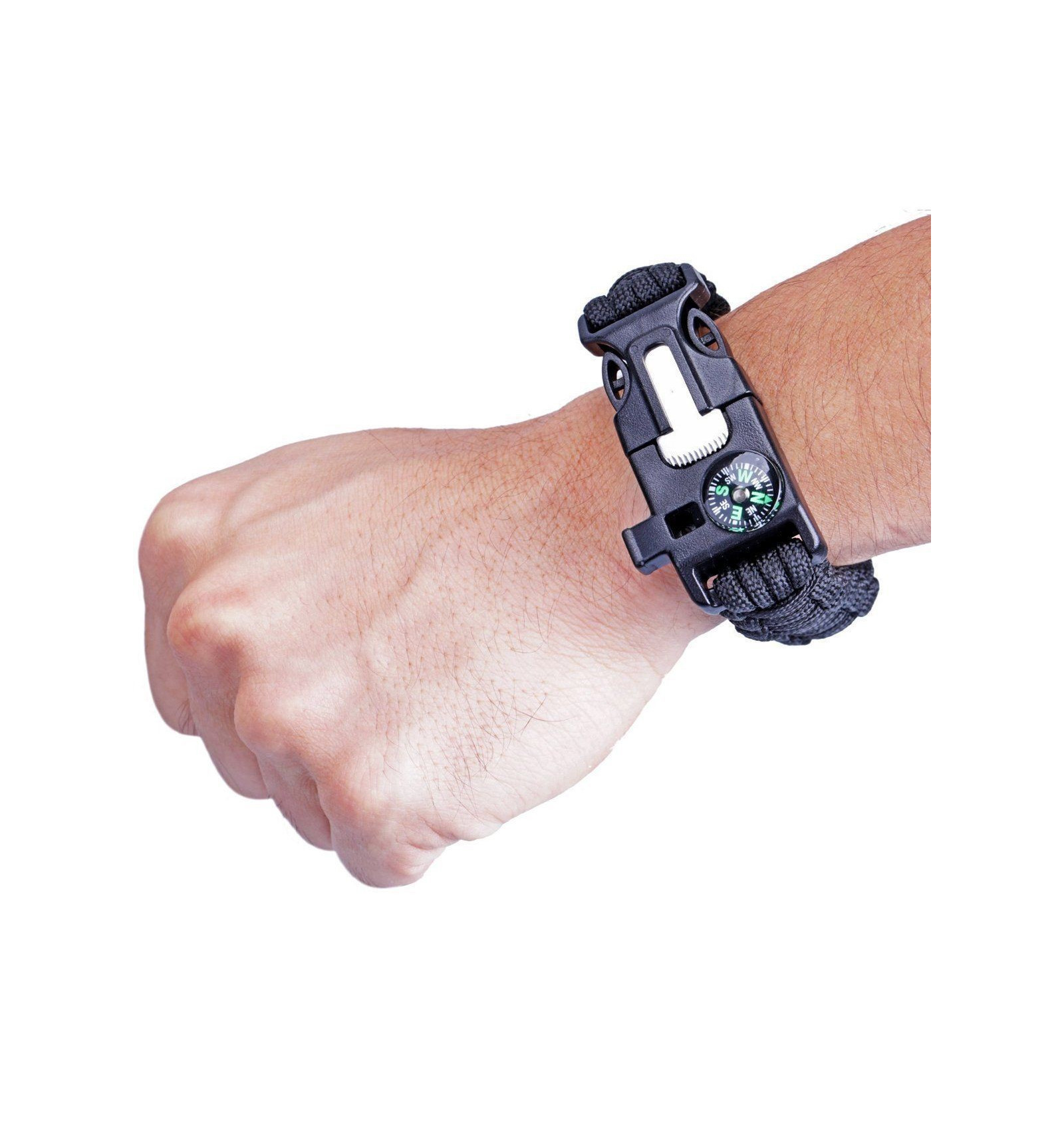 PARACORD SURVIVAL BRACELET BLUE/BLACK/ORANGE/OLIVE/BROWN - Image 6