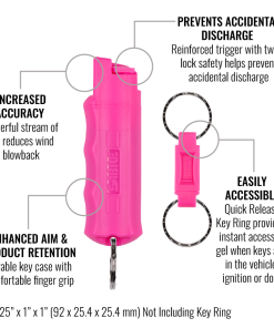 Alternative view of Pink Campus Safety Pepper Gel with Quick Release Key Ring