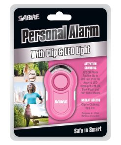 Pink Personal Alarm with Clip & LED Light