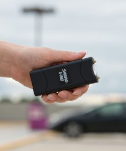 Black SABRE Short Stun Gun with LED Flashlight