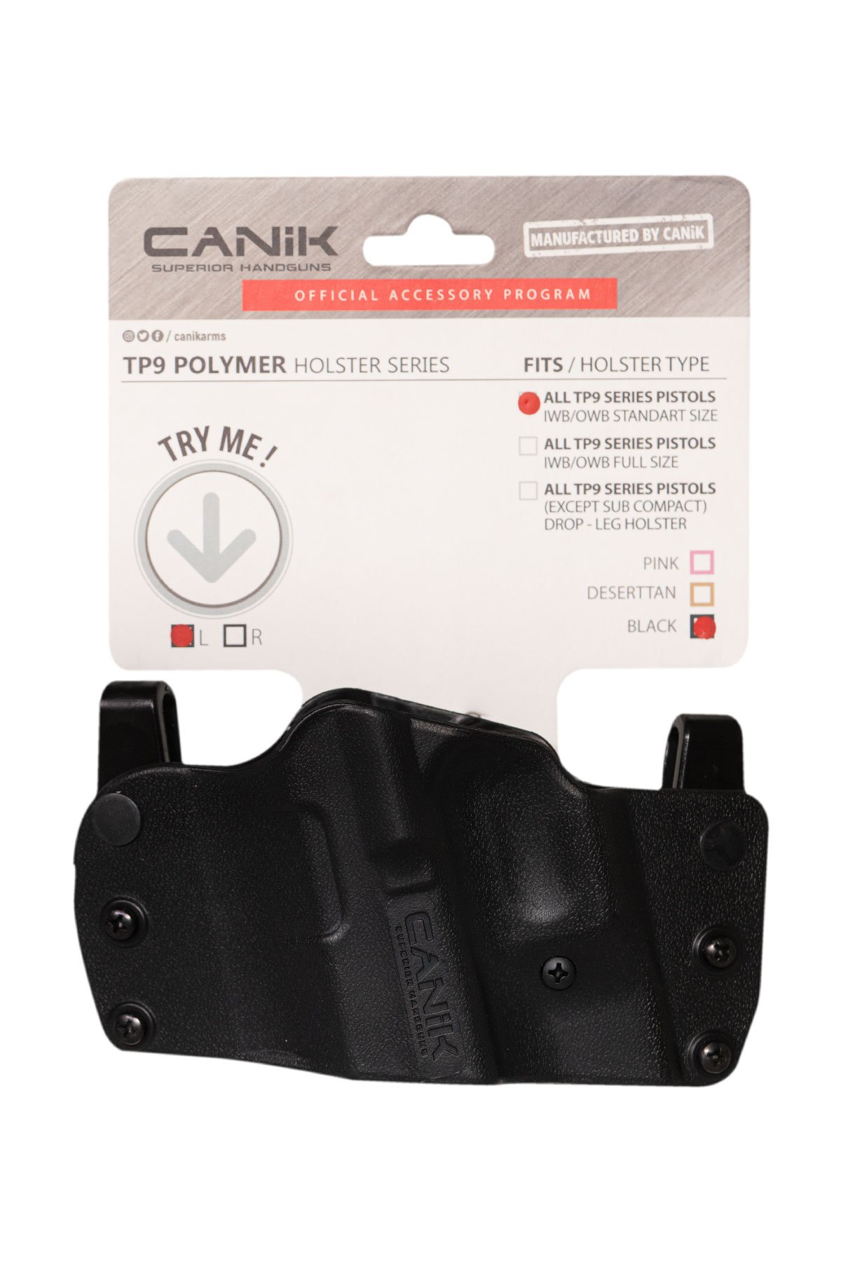 UNIVERSAL, LEFT HAND IWB+OWB HOLSTER (BLACK) - Image 4