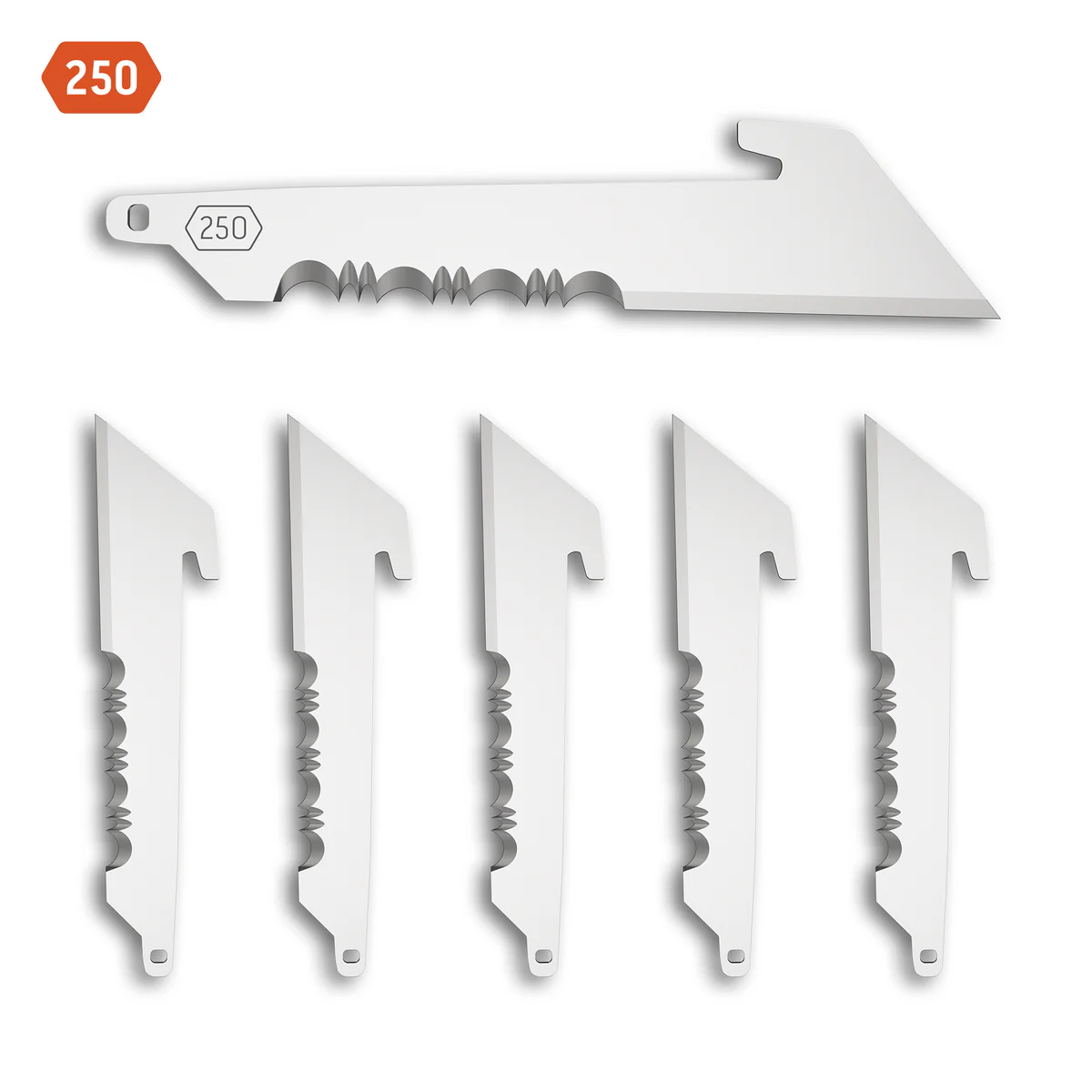 OUTDOOR EDGE 2,5" SERRATED BLADES 6 PK