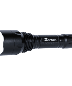 Zartek Extreme Bright Flashlight, LED, 900lm, HEAVY-
DUTY, Aluminium, Tactical Back Switch, Rechargeable Li-ion Battery, Mains / Vehicle Charger, Pouch incl
