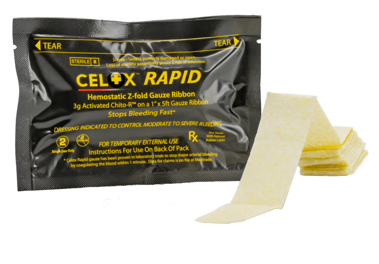 Celox Rapid Gauze Z-fold 1" Ribbon - Image 2