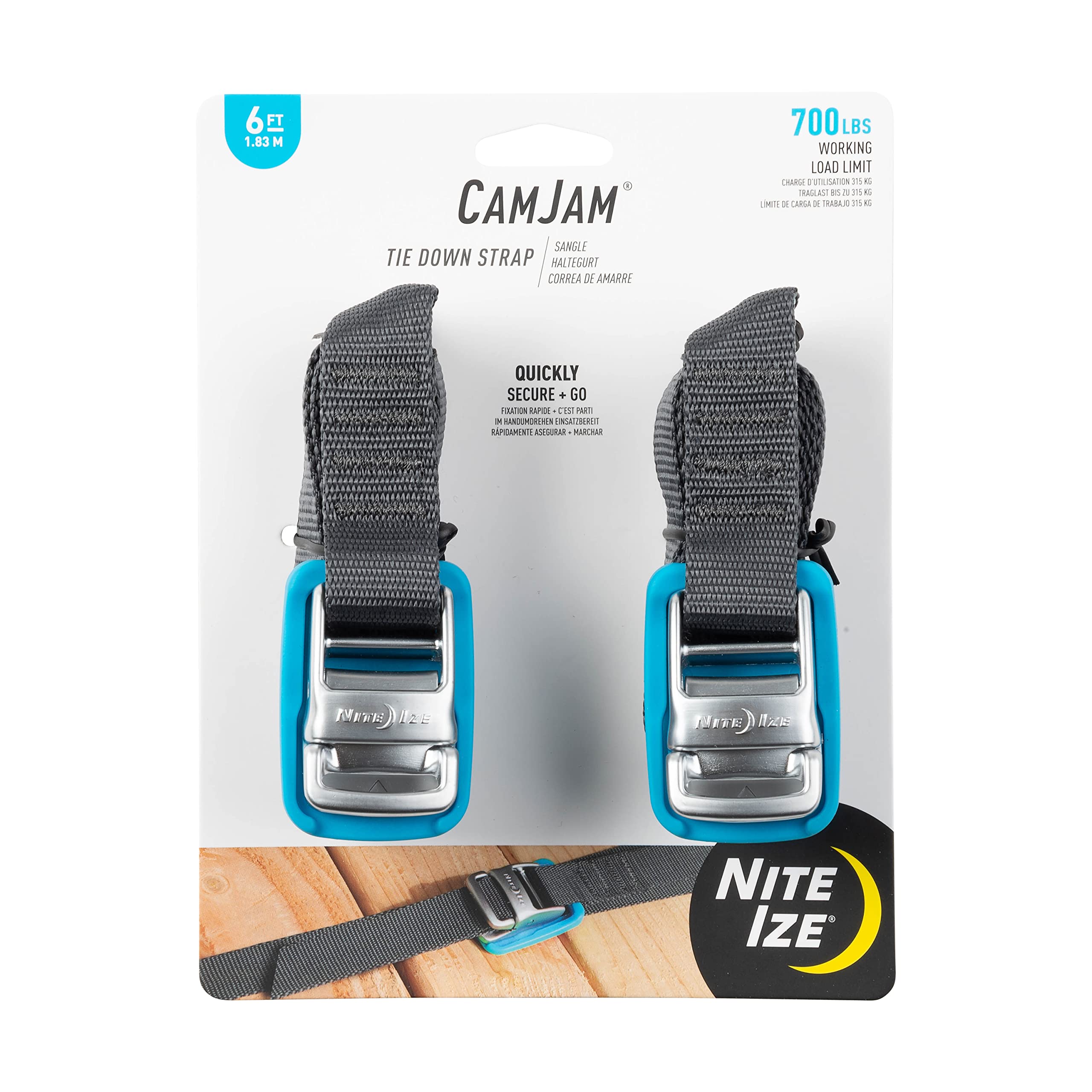 CAMJAM® TIE DOWN STRAP 12 FT. W/PAD - 2 PACK