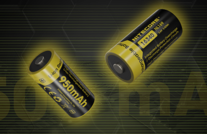 NL169 950mAh RCR123 3.6V Rechargeable Li-ion Battery