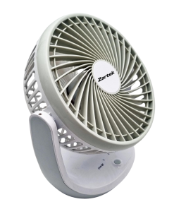 Zartek Rechargeable Portable Fan – WHITE, Automatic Rotating, 3 Speeds, USB type- C, Large Airflow, Wide Blades,  Rechargeable Battery 4800mAH capacity, Long Run Time, Foldable